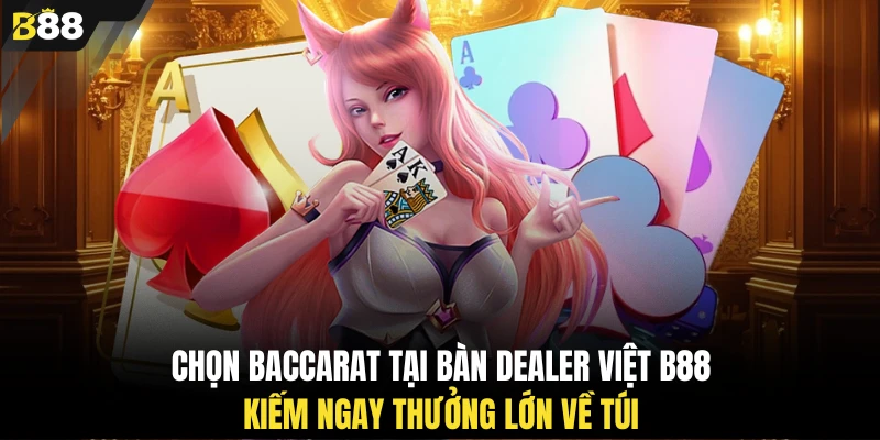 Chọn Baccarat tại bàn Dealer Việt B88 kiếm ngay thưởng lớn về túi